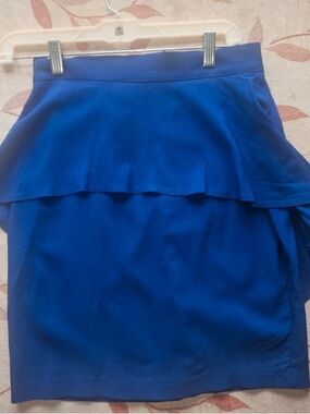 Blue Women's Ruffle Peplum Skirt